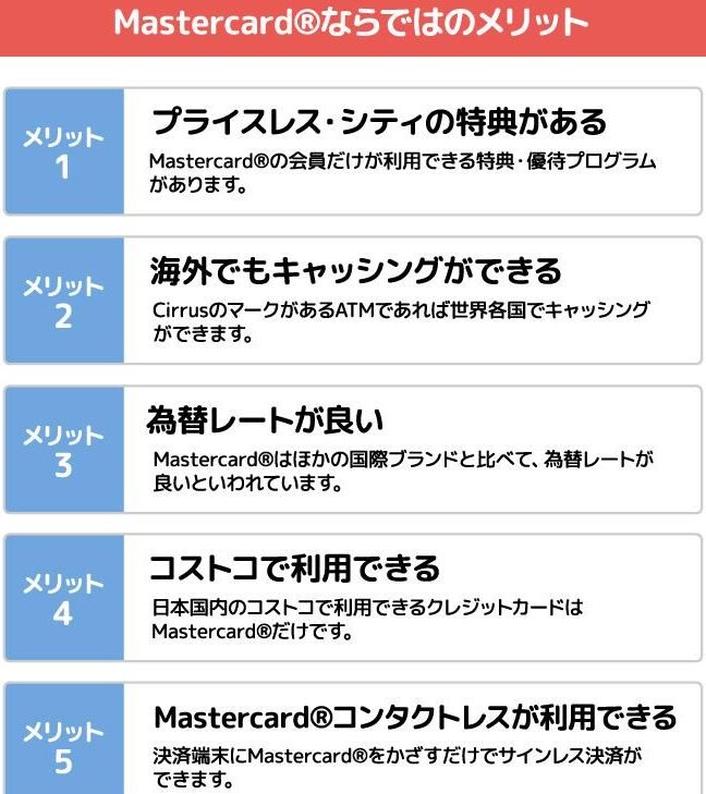 マスターカードは不便？デメリット・メリットとVISAとの違い！
