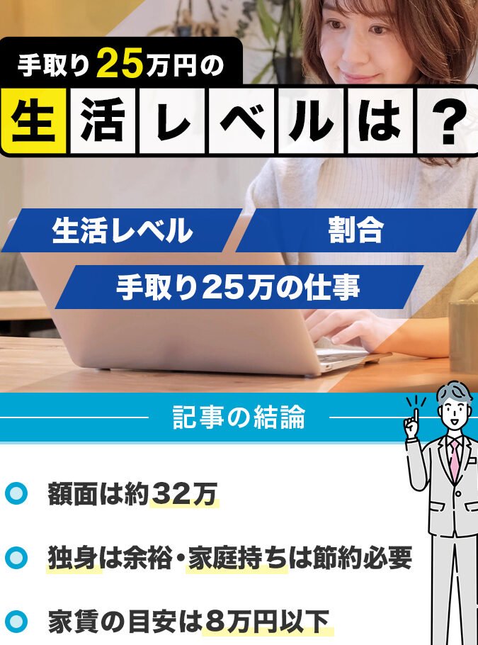 手取り25万の年収は？生活の実態！